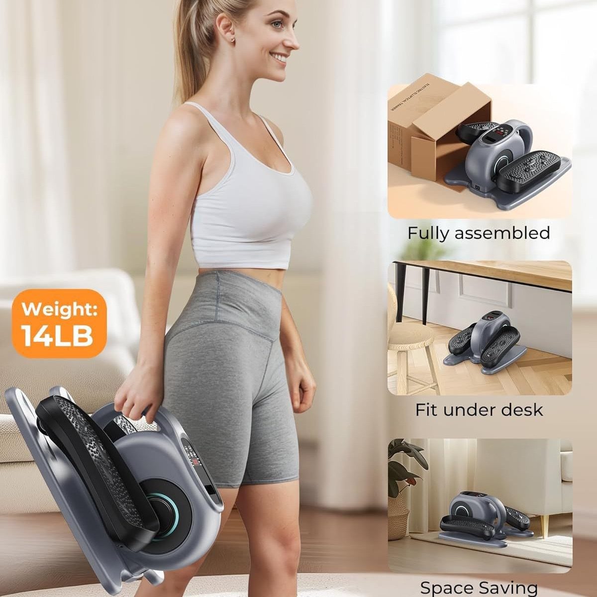 腿部力量训练器家用静音老人下肢锻炼脑梗偏瘫中风康复踏步椭圆机