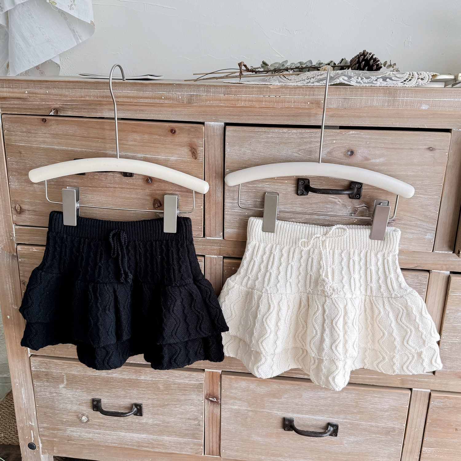 25春 90-150女童毛线半裙女童蛋糕短裙儿童miu系学院风半身裙