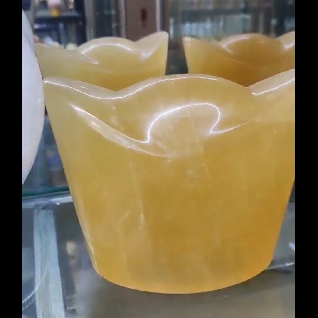 天然黄水晶冰洲石元宝原石原矿打磨元宝摆件