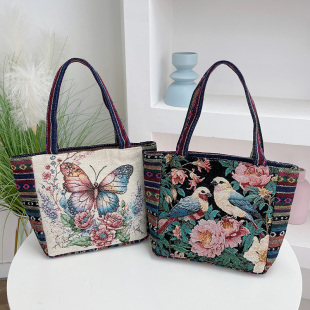 新款帆布手提袋带拉链小型手提包手提小包手机包便当袋外出小拎包