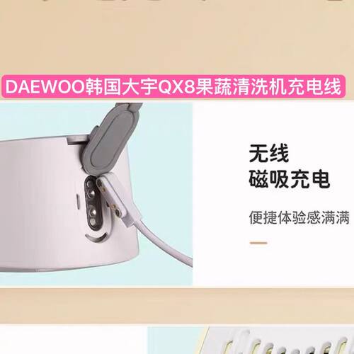 适用DAEWOO韩国大宇QX8果蔬清洗机充电器 电源线磁吸二针充电线
