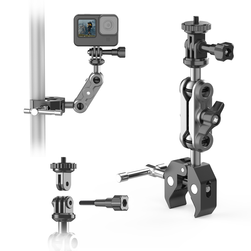 适用pocket3GoPro汽车后视镜Action4/360Ace运动相机手机支架车载