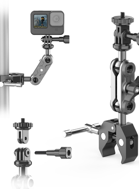 适用pocket3GoPro汽车后视镜Action4/360Ace运动相机手机支架车载