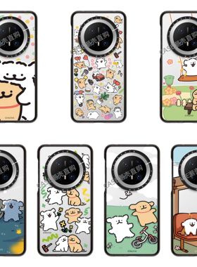 CASEOOTD线条小狗适用于华为Mate80pro/70/70Pro手机壳磁吸透明华为80promax/mate60pro保护壳mate8070防摔壳