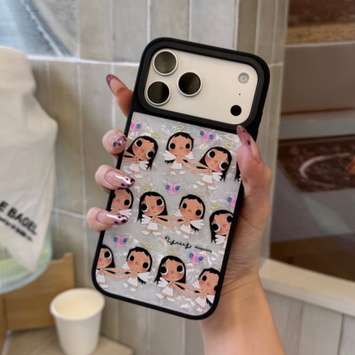 天使翅膀Yuy小玉女孩适用于iPhone17promax手机壳苹果18pro/17/16pro/15/14/promax防摔保护壳贝母磁吸13壳12