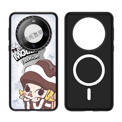 CASE励志波浪莫莉适用于华为Mate70/70Pro手机壳磁吸镜面华为mate70pro保护壳华为Mate60pro+/6070防摔保护壳
