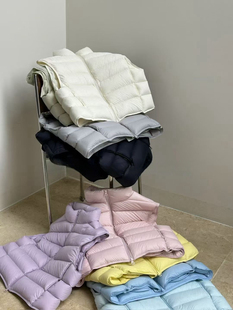 立领排骨无胆防蓬松95白鹅绒羽绒马甲女士轻薄保暖小个子羽绒马甲