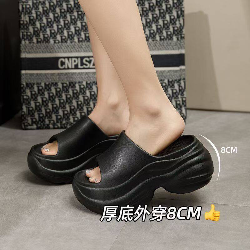 厚底松糕一字拖女士夏季外穿增高