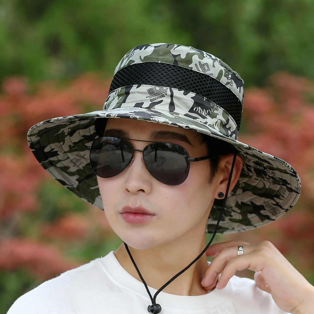 渔夫帽男士春夏季迷彩防晒遮阳