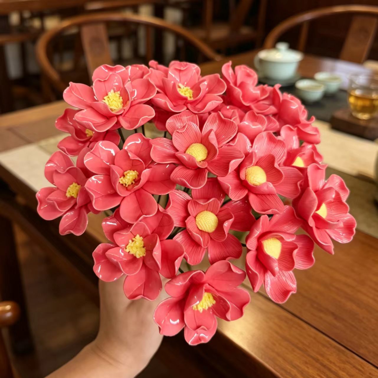 景德镇陶瓷小花仿真花毕业礼物