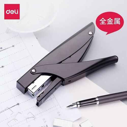 得力0346手握式订书机全金属订书器省力耐用加厚24\6统一书针书机