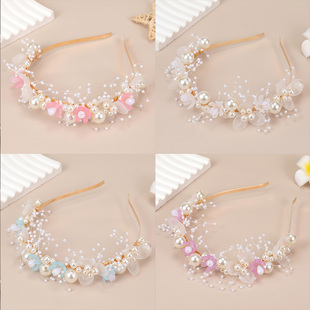 儿童头饰皇冠森系花环公主女童小孩生日演出发饰舞台走秀花童发箍