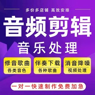 音频处理音乐剪辑伴奏制作歌曲剪辑降噪音频消音去除人声提取分离