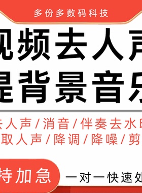 视频去人声背景提取音乐伴奏剪辑消音降调后期编曲音频mp3转换配