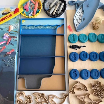 Ocean Zones Bio Sensory Play儿童海洋分层板主题幼儿园益智玩具