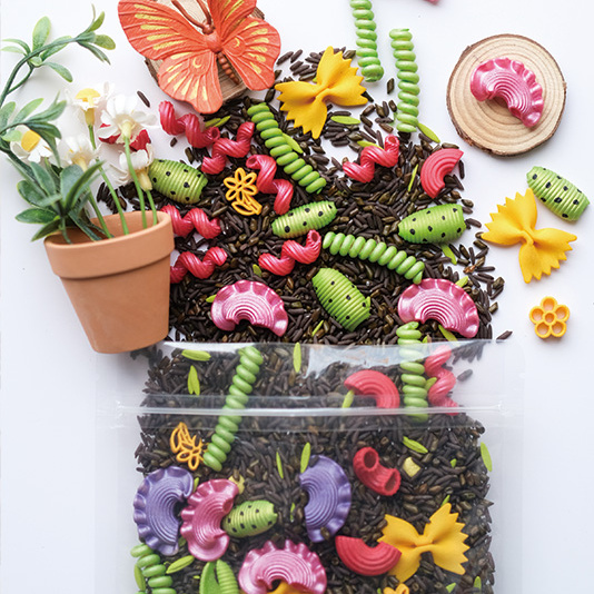 春天主题彩米幼儿园手工彩米彩豆感官主题儿童玩具过家家男女孩