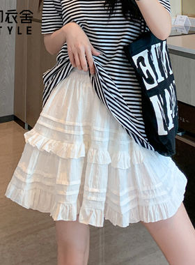 白色蛋糕裙短裙女春秋夏2