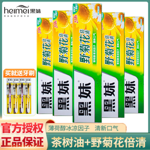 黑妹野菊花牙膏清新口气清洁护龈