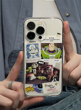 小红书爆款巴斯光年玩具总动员适用苹果14promax手机壳iphone13情侣定制壳12黑色全包xr高级感11透明小众新款