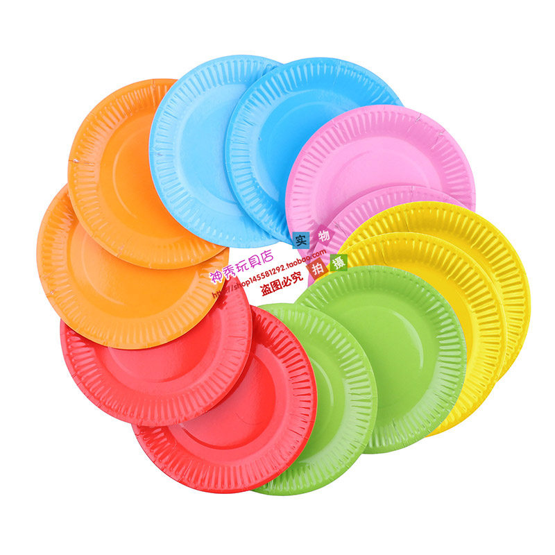 1 어린이 DIY 수제 종이 접시 그림 장난감 유치원  크리 에이 티브 DIY 붙여 넣기 아트 재료 패키지