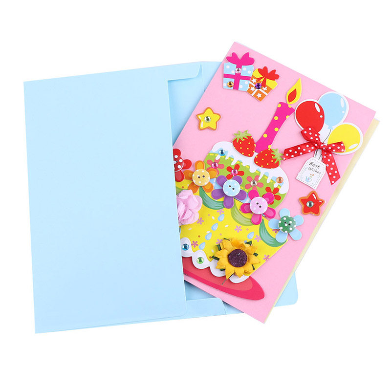 1 어머니의 날 아버지의 날 수제 인사말 카드 DIY 입체 인사말 카드 어린이 창작 재료 패키지 생일 교사 선물