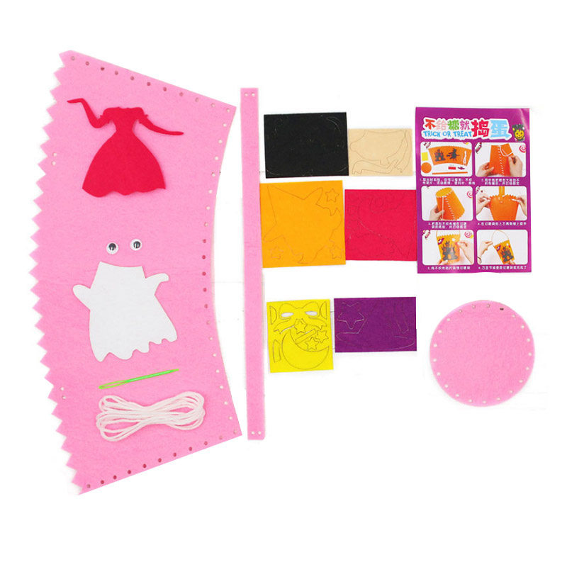 1 할로윈 부직포 토트 백 캔디 백 캔디 백 작은 선물 가방 부직포 DIY 펠트 소형 토트 백