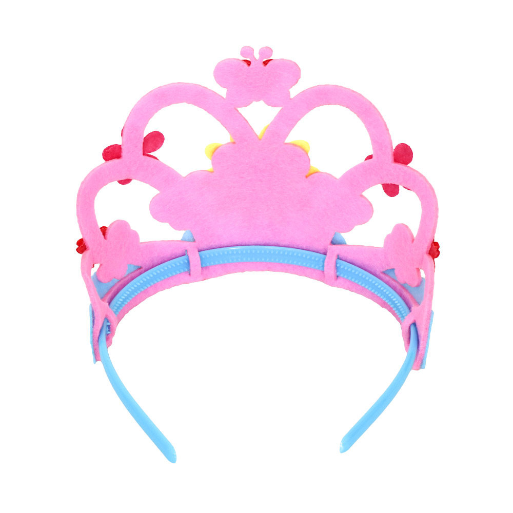 1 어린이 교육 수제 크리 에이 티브 붙여 넣기 부직포 부직포 머리띠 유치원 DIY 킹 크라운 머리띠