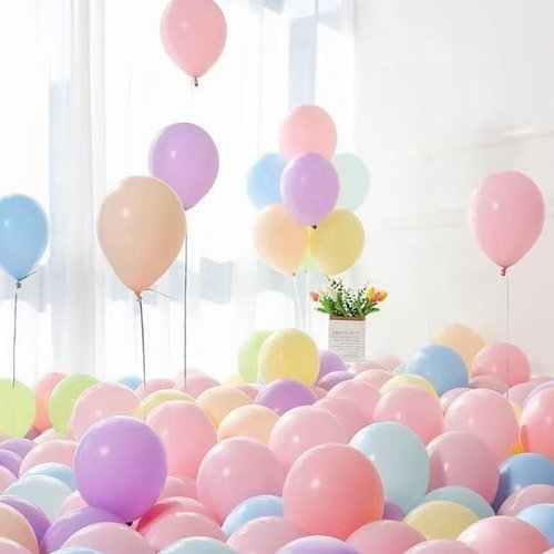 马卡龙气球彩色混装多巴胺加厚