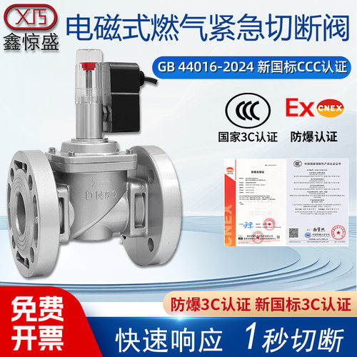 天然气电磁式燃气紧急切断阀3c