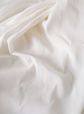 江南忆真丝 乳白色弹力真丝棉里布内衬专用面料1.12米宽 16姆米