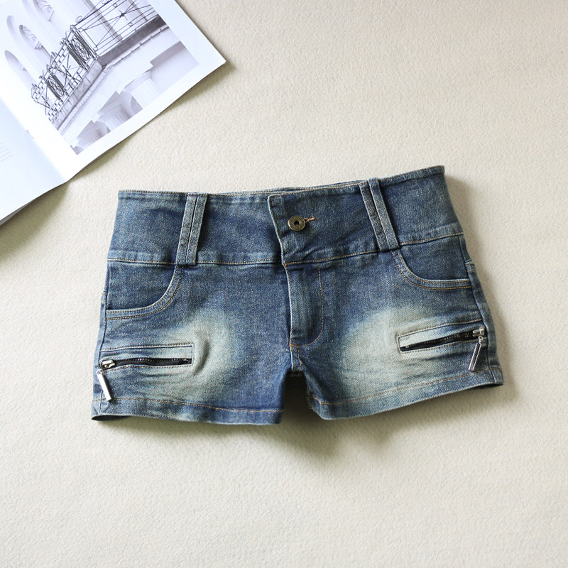 2025新款美式复古辣妹牛仔短裤女夏季低腰百搭弹力修身显瘦牛仔裤