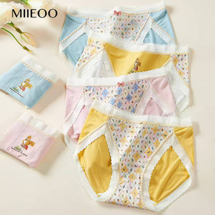 女2025新款 礼盒装 薄款 蕾丝边平角裤 无痕包臀高开叉三角裤 秘语内裤