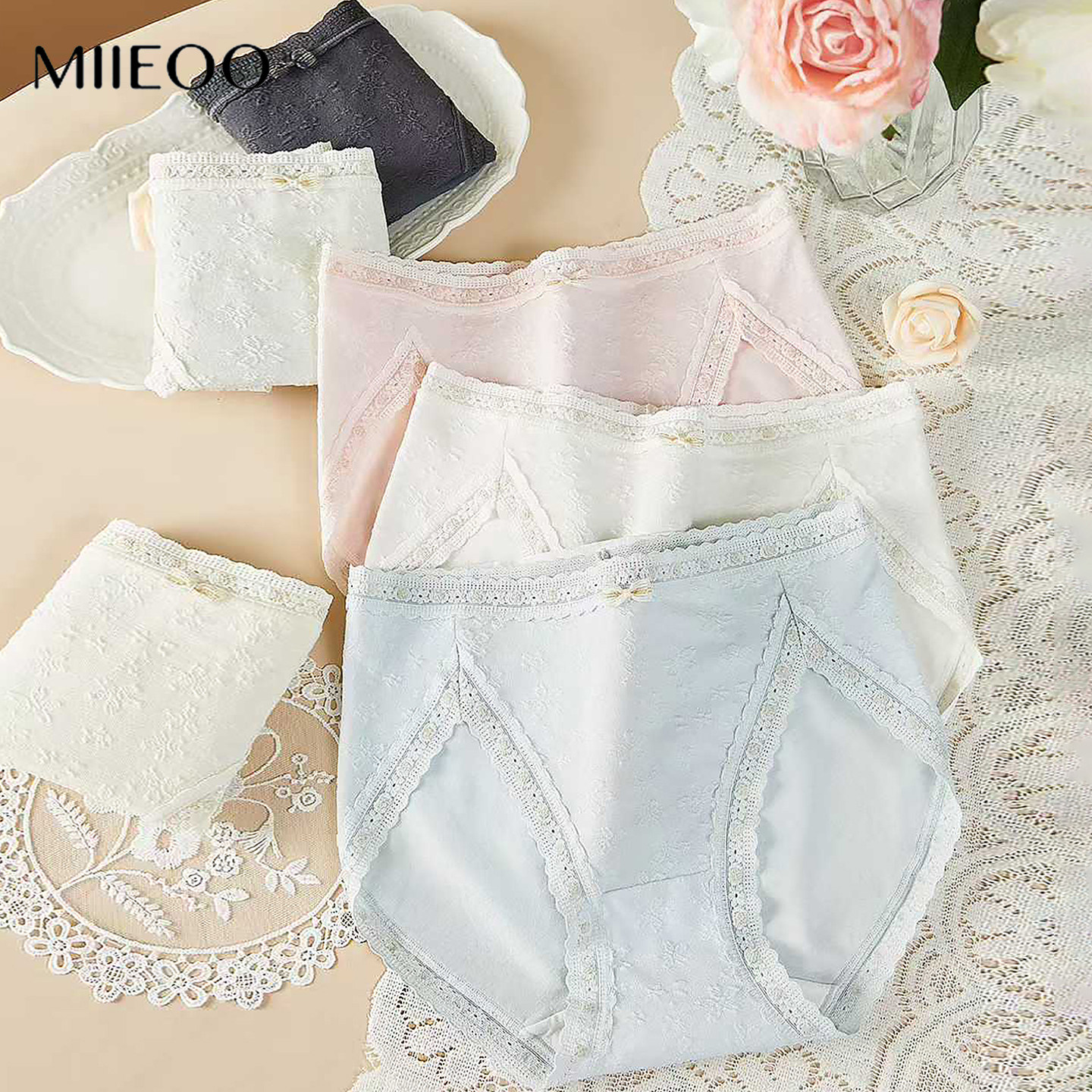 秘语内裤女2026新款薄款抗菌中腰性感高开叉三角裤无痕蕾丝边短裤,女士内衣/男士内衣/家居服,女三角裤,淘宝优惠券,粉丝福利购,淘宝优惠卷