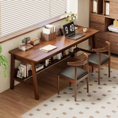 【补贴】实木书桌双人长条桌子