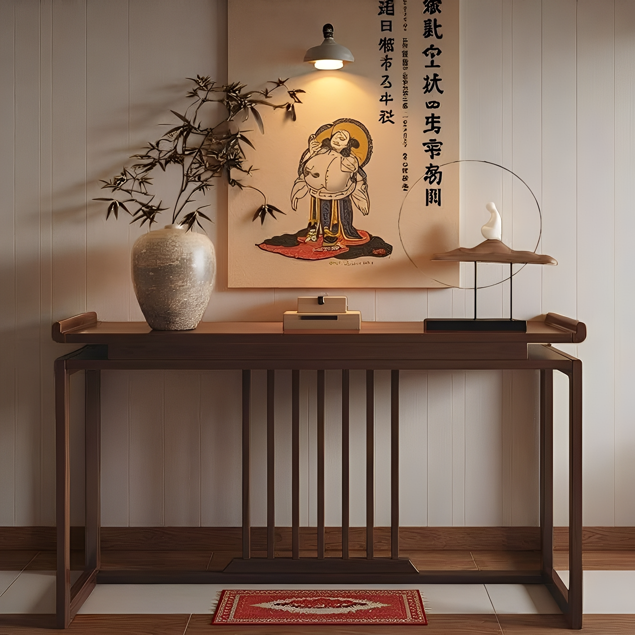 玄关新中式佛龛橡胶木供桌玄关台