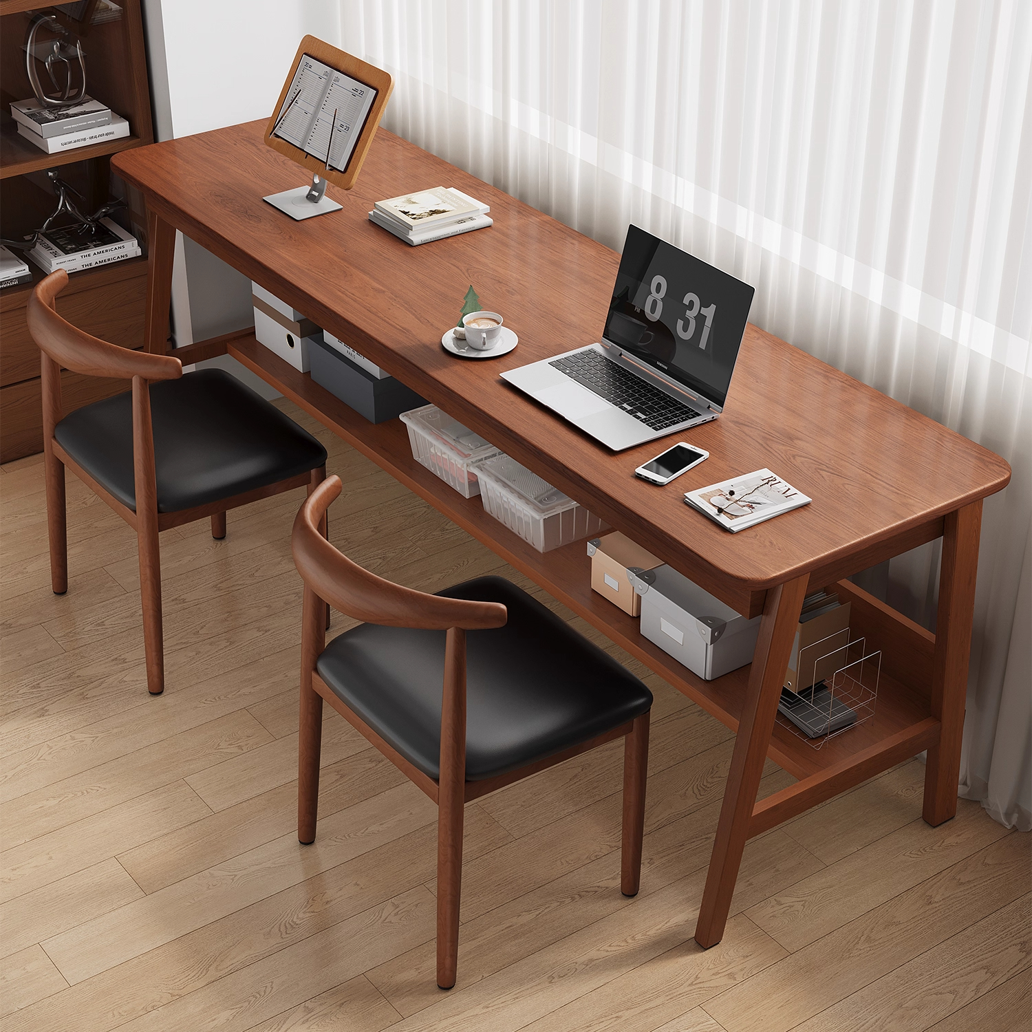 2025新款双人长条办公学习书桌子