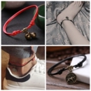 2025年新款 原创铃铛脚链男女简约红绳复古十二星座脚绳黑色脚饰潮