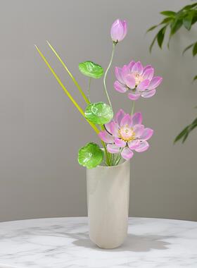 琉璃手工荷花佛前佛供花