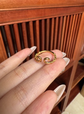 越南沙金金箍光面戒指镀金不掉色黄金色戒指开口女戒首饰男士指环