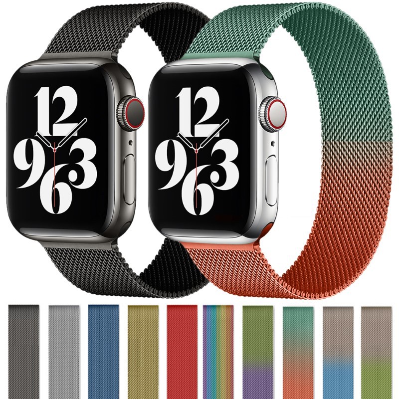 适用苹果手表applewatch米兰尼斯iwatch10代金属SE七八代表带