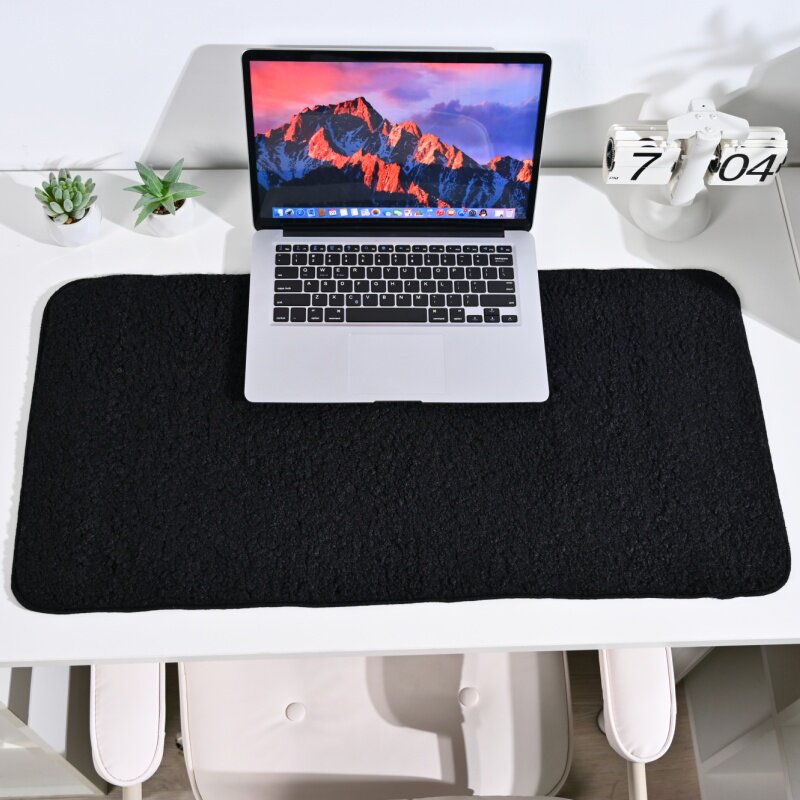 冬季暖手加厚超大号毡毛绒暖手鼠标键盘垫防滑办公桌垫笔记本电脑