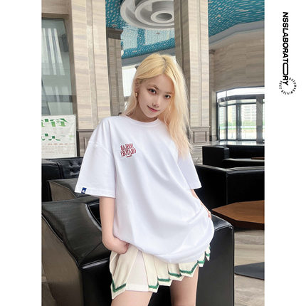 【贺峻霖范丞丞同款】NSSLAB 国潮品牌logo印花圆领T恤纯棉女