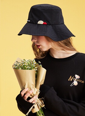 NSS LAB 2019 A/W 原创国潮 宽檐圆形印花渔夫帽盆帽 情侣款帽子