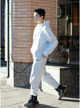 【吴磊同款】NSSLAB 原创国潮秋冬宽松百搭休闲加绒运动卫裤