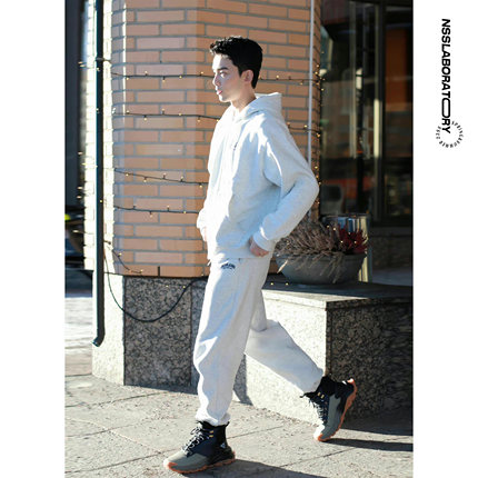【吴磊同款】NSSLAB 原创国潮秋冬宽松百搭休闲加绒运动卫裤