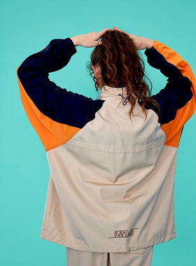 NSS LAB 2019 A/W原创国潮宽松拼色运动校服夹克情侣款bf风冲锋衣