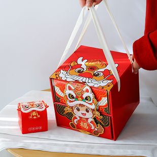 高档中式糖果饼干包装盒新年坚果礼盒空盒过年送礼手提盒酒店定制