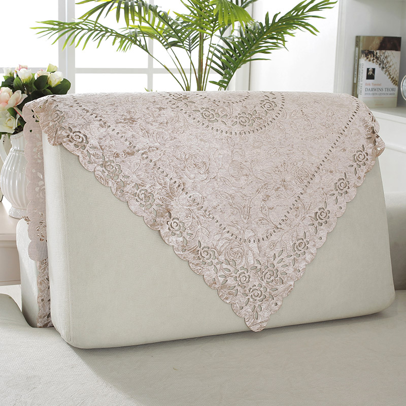 沙发巾靠背巾扶手巾布艺镂空欧式绣花后背巾沙发搭巾扶手盖巾