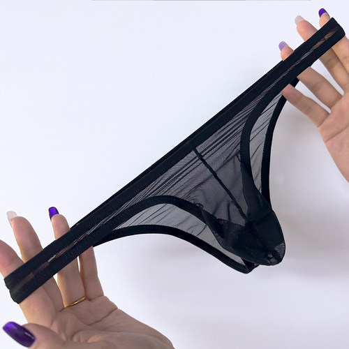 2026新款透视性感网纱男士内裤透气三角裤低腰舒适全透明无痕隐形