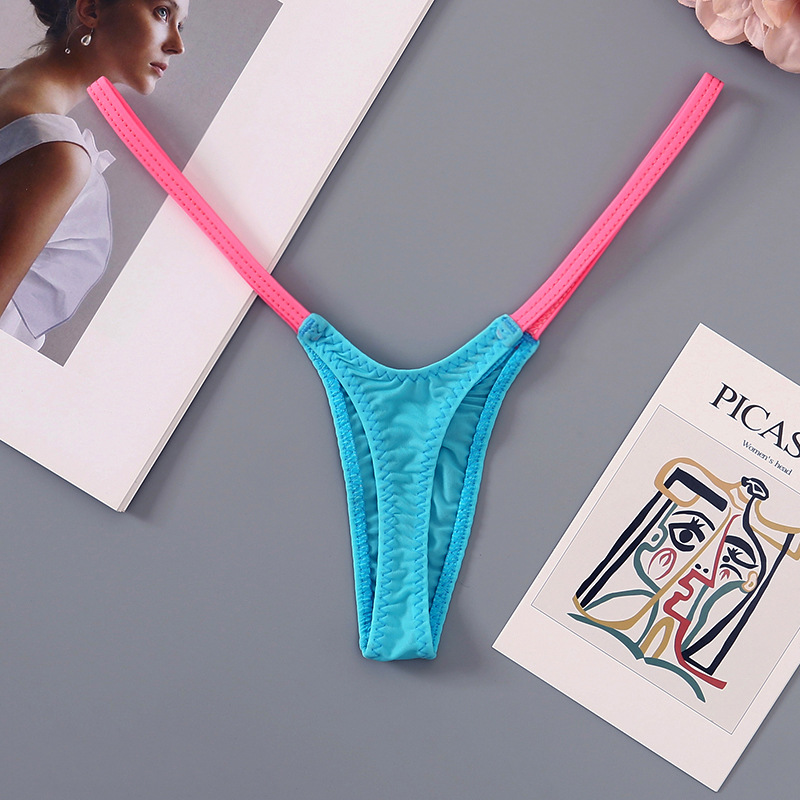 外贸深v丁字裤女内裤一根线纯欲情趣t裤女性感火辣妹细带欧美辣妹